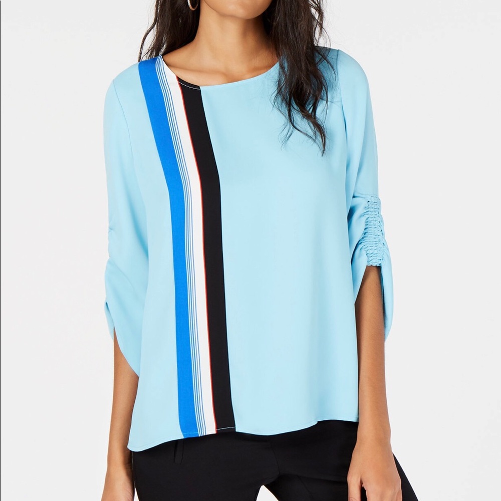NWT Alfani Women’s Smocked 3/4 Sleeve Blouse Top